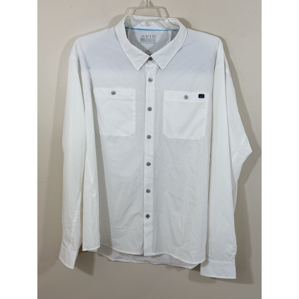 Avid Shirt Men's 3XL White Fishing Performance Coastal Outdoors